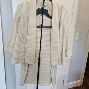 KASPER Women's Gold/Metallic Textured Jacket/ Pencil Skirt Set SZ 14p